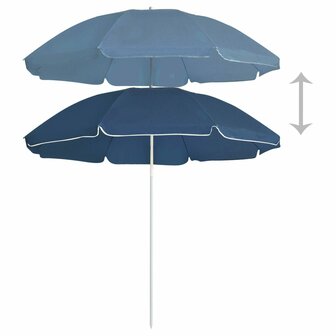 Parasol met stalen paal 180 cm blauw 2