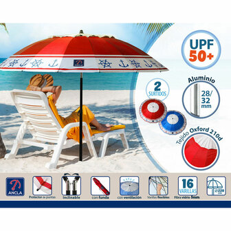 Strandparasol &Oslash; 220 cm SPF50+ Anker 2