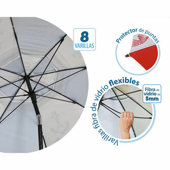Strandparasol &Oslash; 180 cm SPF50+ Navy 3
