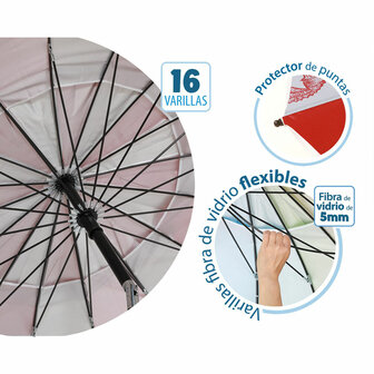 Strandparasol Rood &Oslash; 220 cm SPF50+ Navy 4