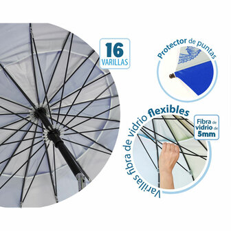 Strandparasol Blauw &Oslash; 220 cm SPF50+ Navy 4