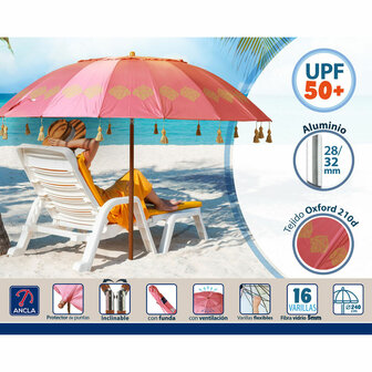 Strandparasol Koraal &Oslash; 240 cm SPF50+ 3