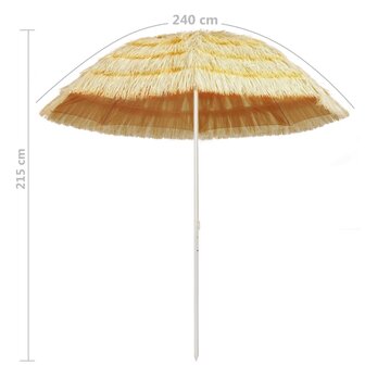 Strandparasol Hawa&iuml; stijl 240 cm naturel 5