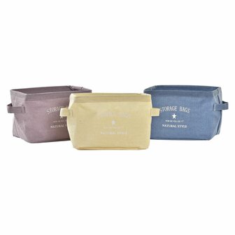 Mand DKD Home Decor Canvas Modern (20 x 16 x 15 cm) (3 Stuks) 4