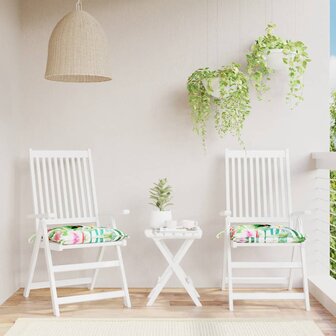 Stoelkussens 2 st 50x50x7 cm stof meerkleurig 1