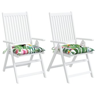 Stoelkussens 2 st 50x50x7 cm stof meerkleurig 4