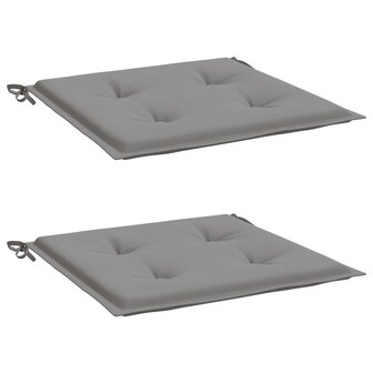 Tuinstoelkussens 2 st 50x50x3 cm stof grijs 3