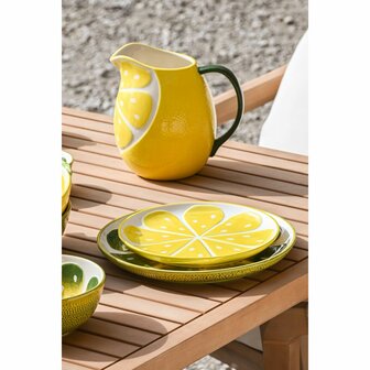 Dinerbord Home ESPRIT Geel Groen Keramiek Citroen 22,5 x 22,5 x 2,5 cm (2 Stuks) 2