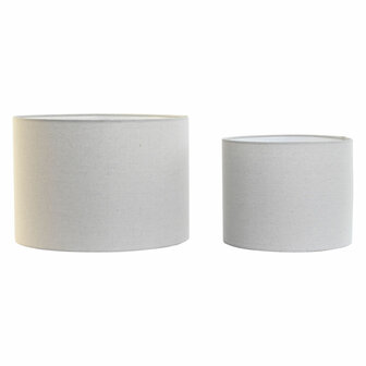 Lampenkap Home ESPRIT Beige Linnen Metaal 40 x 40 x 28 cm (2 Stuks) 1