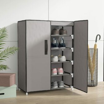 Schoenenkast 60x28x90 cm stof grijs 1