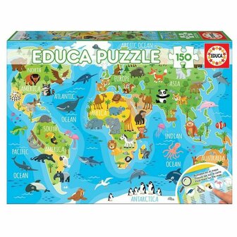 Puzzel Educa Animals Map (150 pcs) 1