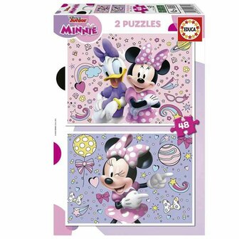 Set van 2 Puzzels Educa Minnie Mouse 48 Onderdelen 1