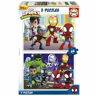 Set van 2 Puzzels Educa Spidey Amazing Friends 1