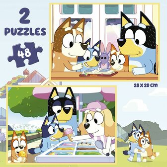 Set van 2 Puzzels Educa Bluey 48 Onderdelen 3