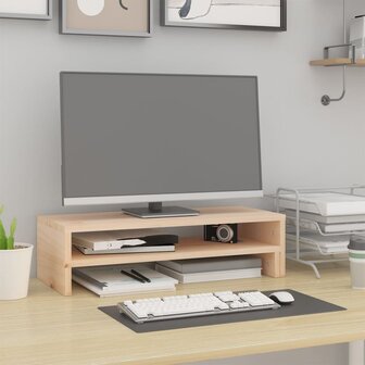 Monitorstandaard (52-101)x22x14 cm massief grenenhout 3