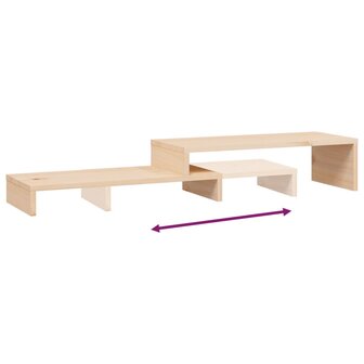 Monitorstandaard (52-101)x22x14 cm massief grenenhout 9