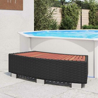 Spatrap 92x45x25 cm poly rattan zwart 1