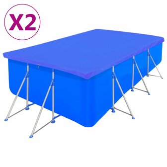 Zwembadhoezen 2 st rechthoekig 90 g/m&sup2; 540x270 cm PE 1
