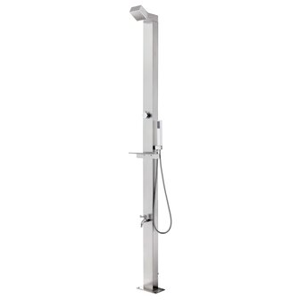 Buitendouche met bruine basis 225 cm roestvrij staal 3