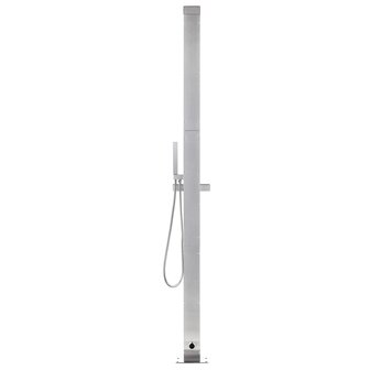 Buitendouche met bruine basis 225 cm roestvrij staal 6