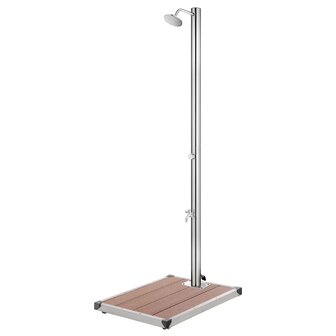 Buitendouche met bruine basis 220 cm roestvrij staal 1