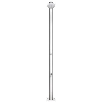 Buitendouche met bruine basis 220 cm roestvrij staal 3