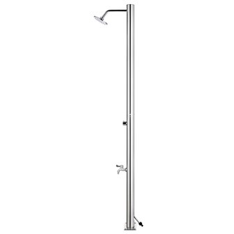 Buitendouche met bruine basis 220 cm roestvrij staal 5