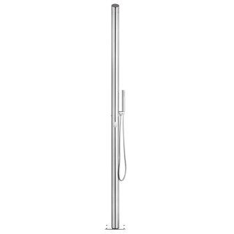 Buitendouche met bruine basis 225 cm roestvrij staal 5