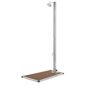 Buitendouche met bruine basis 220 cm roestvrij staal 1