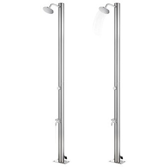 Buitendouche met bruine basis 220 cm roestvrij staal 2
