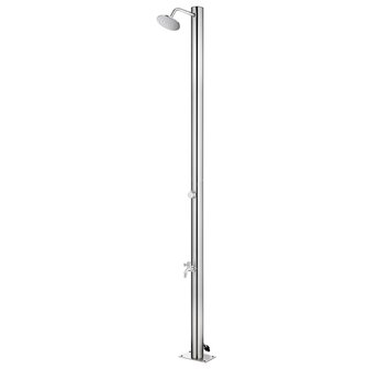 Buitendouche met bruine basis 220 cm roestvrij staal 4