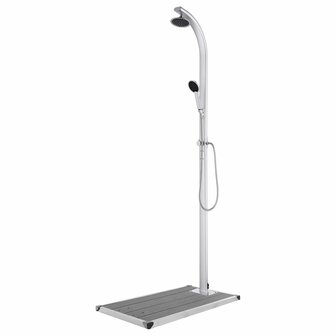 Buitendouche met grijze basis 220 cm aluminium 1