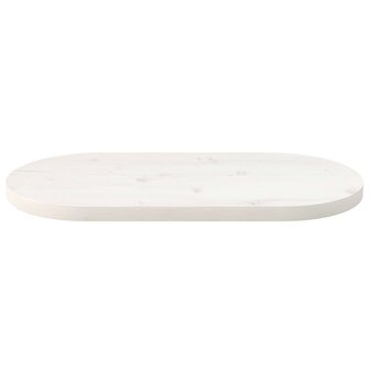 Tafelblad ovaal 60x30x2,5 cm massief grenenhout wit 3