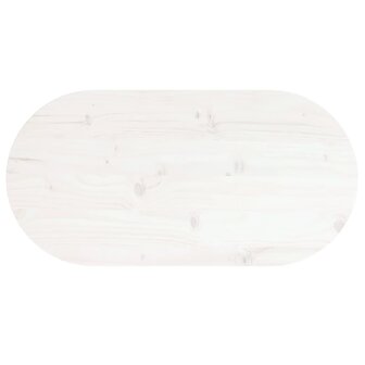 Tafelblad ovaal 60x30x2,5 cm massief grenenhout wit 4