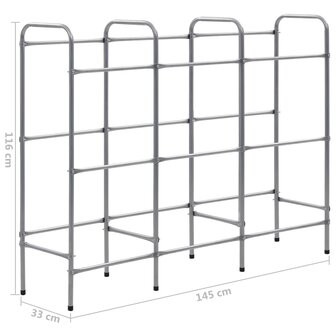 Opbergrek voor 9 kratten 145x33x116 staal zilverkleurig 5