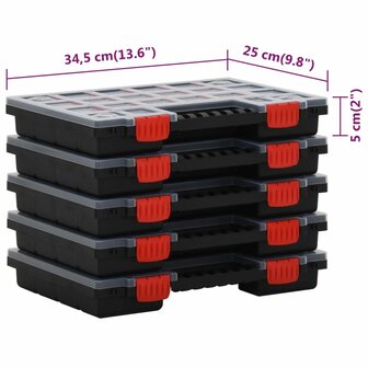 Assortimentsdozen 10 st 34,5x25x5 cm polypropeen 8