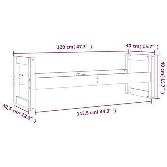 Bandenrek 120x40x40 cm massief grenenhout 9