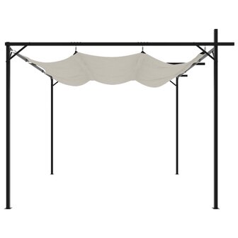Pergola met uitschuifbaar dak 295x292x230 cr&egrave;mekleurig 4