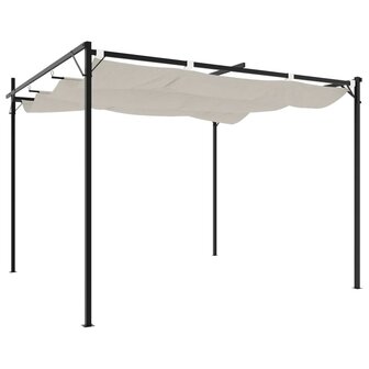 Pergola met uitschuifbaar dak 295x292x230 cr&egrave;mekleurig 5