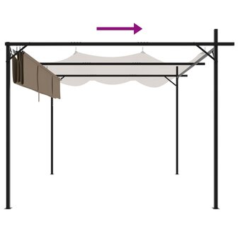 Pergola met uitschuifbaar dak 295x292x230 taupe 6