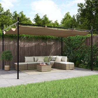 Pergola met uitschuifbaar dak 395x292x230 taupe 1