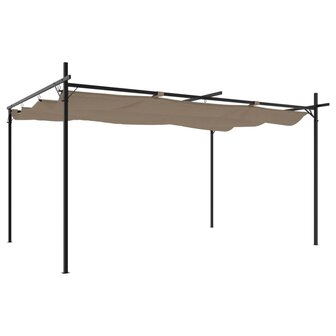 Pergola met uitschuifbaar dak 395x292x230 taupe 2