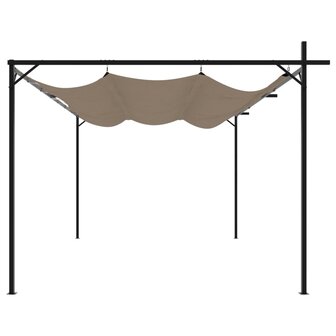 Pergola met uitschuifbaar dak 395x292x230 taupe 4
