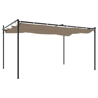 Pergola met uitschuifbaar dak 395x292x230 taupe 5