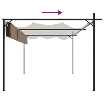 Pergola met uitschuifbaar dak 395x292x230 taupe 6