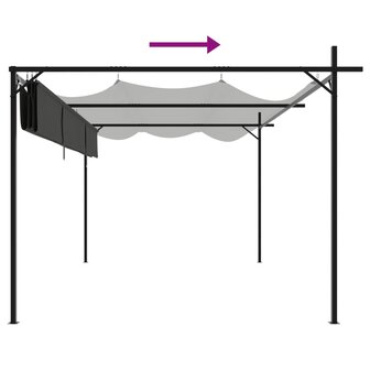 Pergola met uitschuifbaar dak 395x292x230 antracietkleurig 6