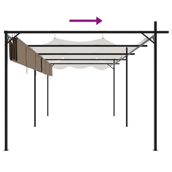 Pergola met uitschuifbaar dak 589x292x230 taupe 6