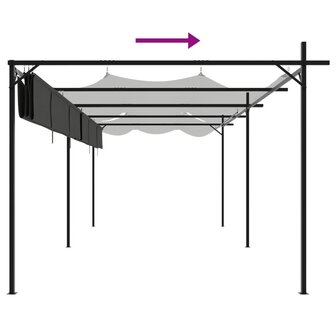 Pergola met uitschuifbaar dak 589x292x230 antracietkleurig 6