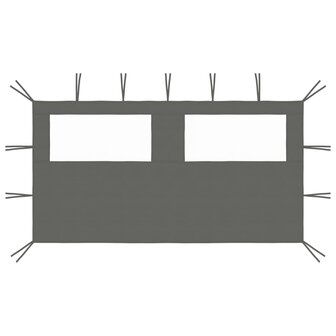 Prieelzijwand met ramen 4x2 m antracietkleurig 1