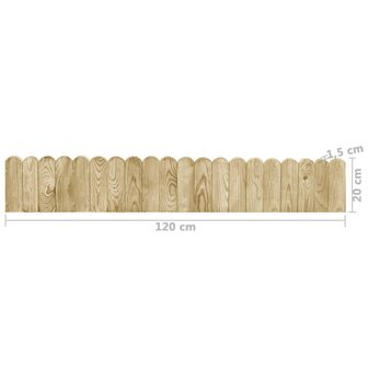 Gazonranden 2 st 120 cm ge&iuml;mpregneerd grenenhout 6